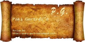Paki Gertrúd névjegykártya